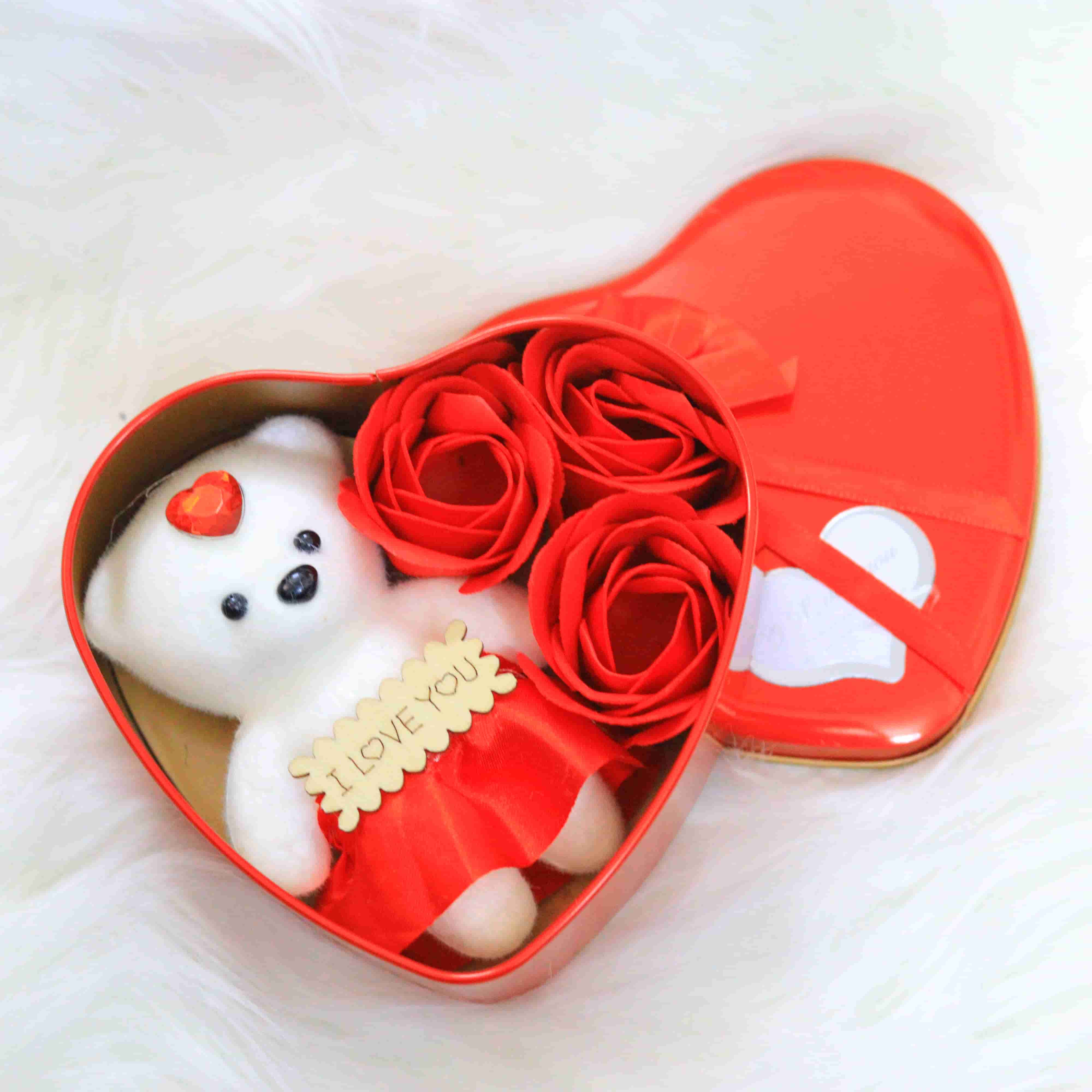 Valentine’s Day Surprise Gift for Loved One – Teddy & Rose Combo Box